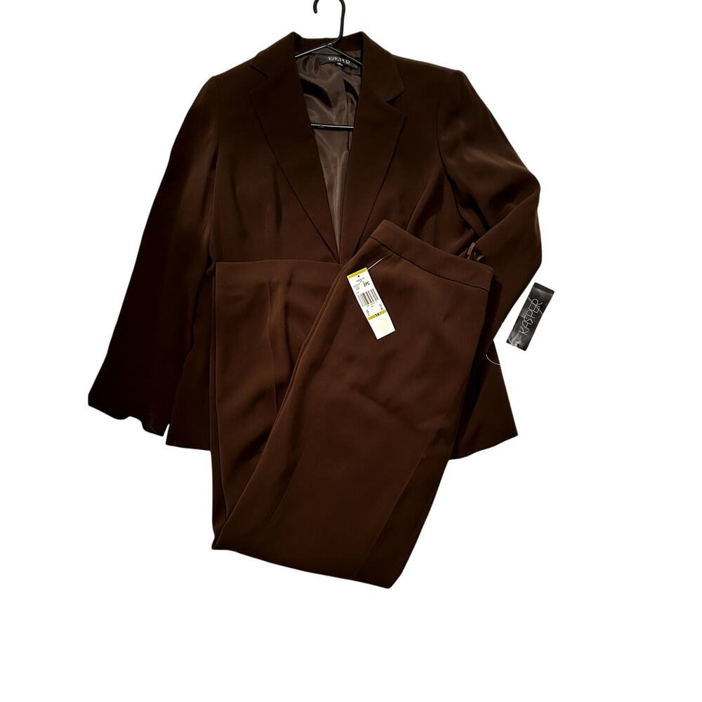 Kasper Suit Jacket and Pants NWT Brown Size 14